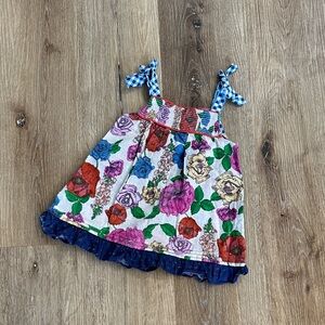 Matilda‎ Jane Floral Dress with Blue Gingham Accents
